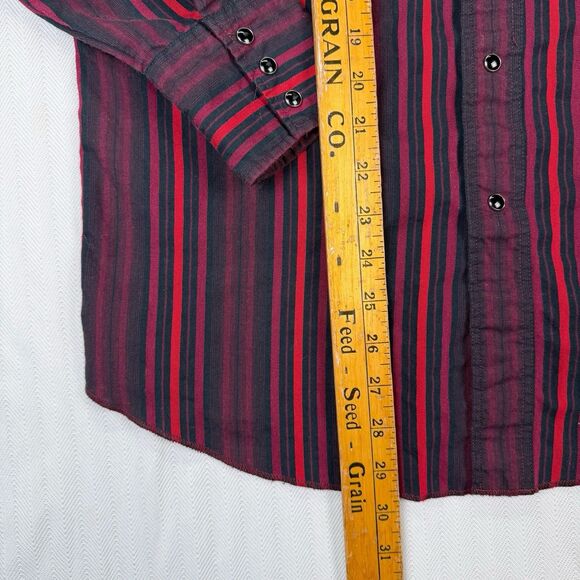 Wrangler Western Pearl Snap Striped Rodeo Mens Size Medium Long Sleeve‎ Shirt - Picture 7 of 7